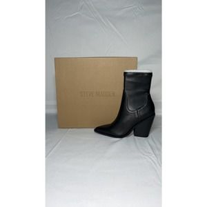 Steve Madden Womens Thorn Western Sock Boo Black 6M